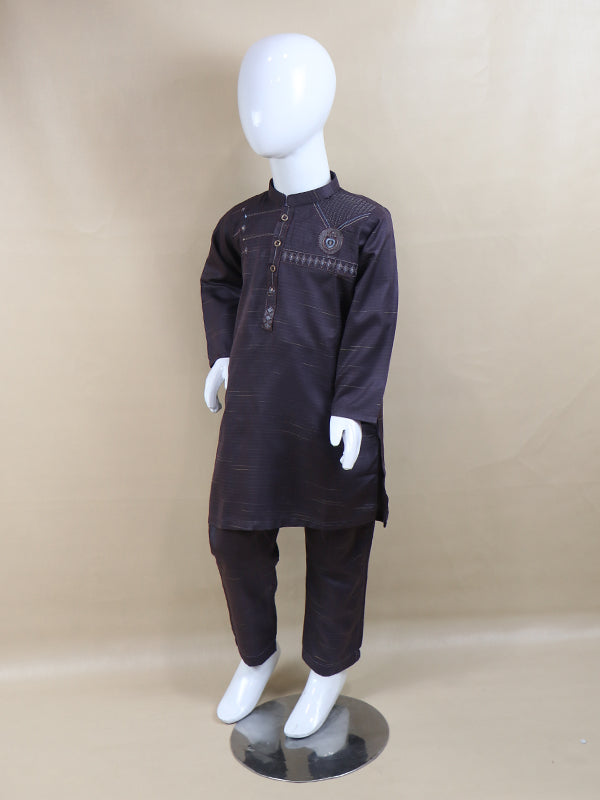 BKS04 AG Boys Kurta Pajama Suit 2Yrs - 14Yrs Multi Embroidery Light Purple