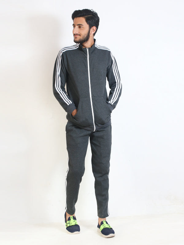 Men's 3-Stripes Track Suit Charcoal