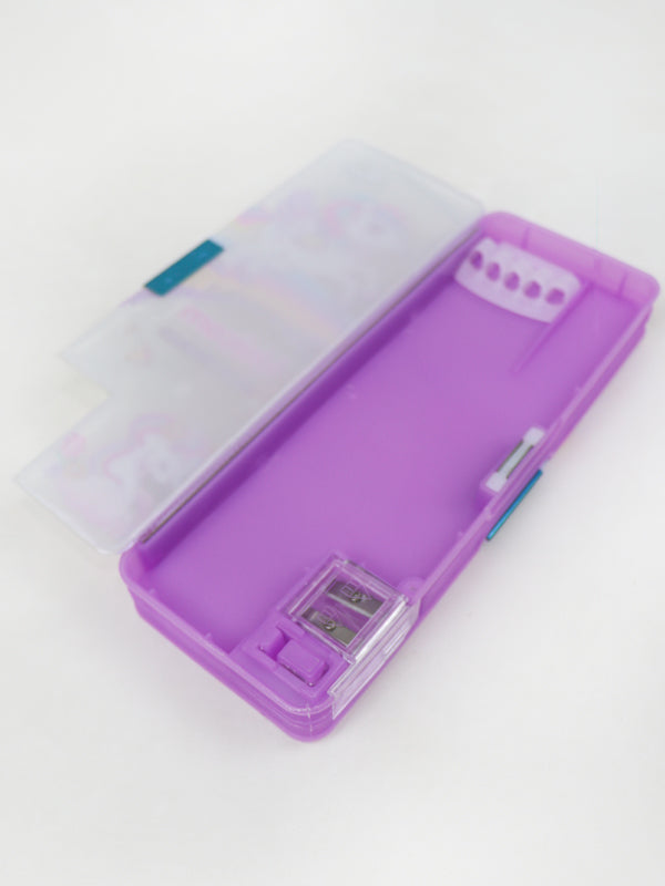 PB20 Pencil Box with 2 Sharpeners  For Kids Purple