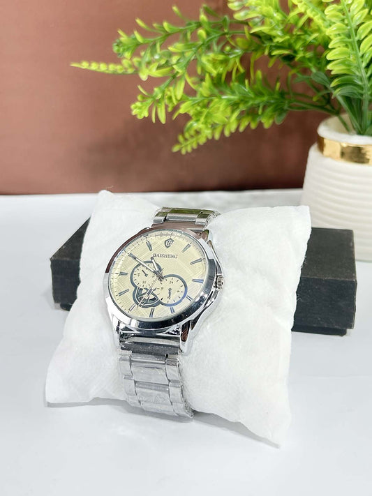 Silver Stainless Steel Watch For Men MW203