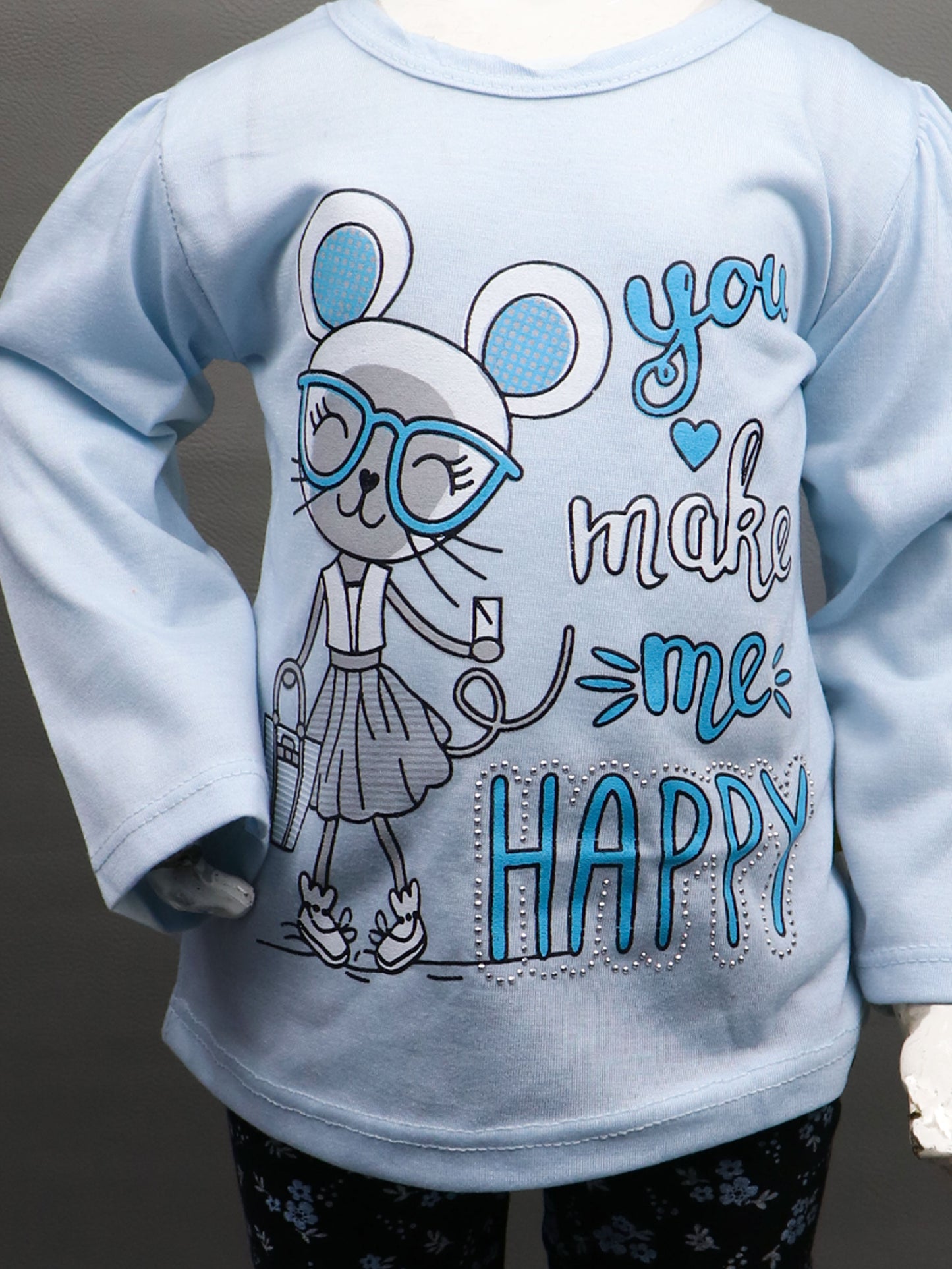 1Yr - 4Yrs Happy Light Blue Suit For Girls RZ GS89