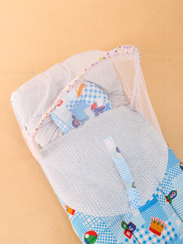 Blue Sleeping Bag With Mosquito Net For Newborns N NBSB08