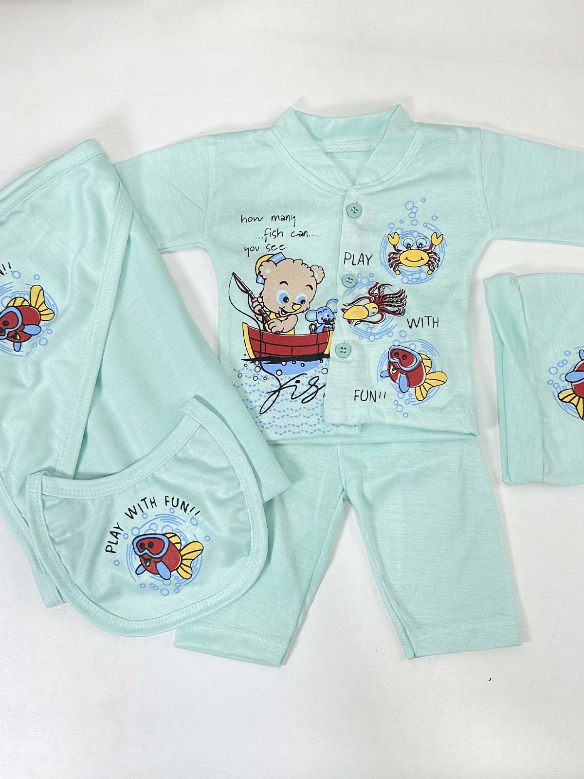 0Mth - 3Mth Green 5Pcs Gift Set For Newborn HG NBGS244