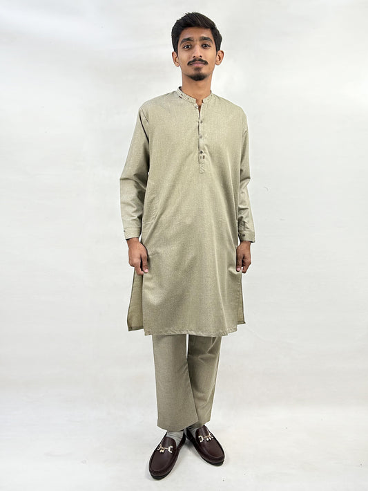 15Yrs - 17Yrs Fawn Kurta Pajama Suit For Boys AM BKS89
