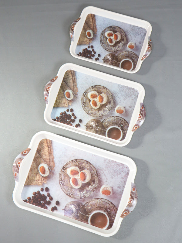 Pack of 3 Melamine Serving Tray D-06