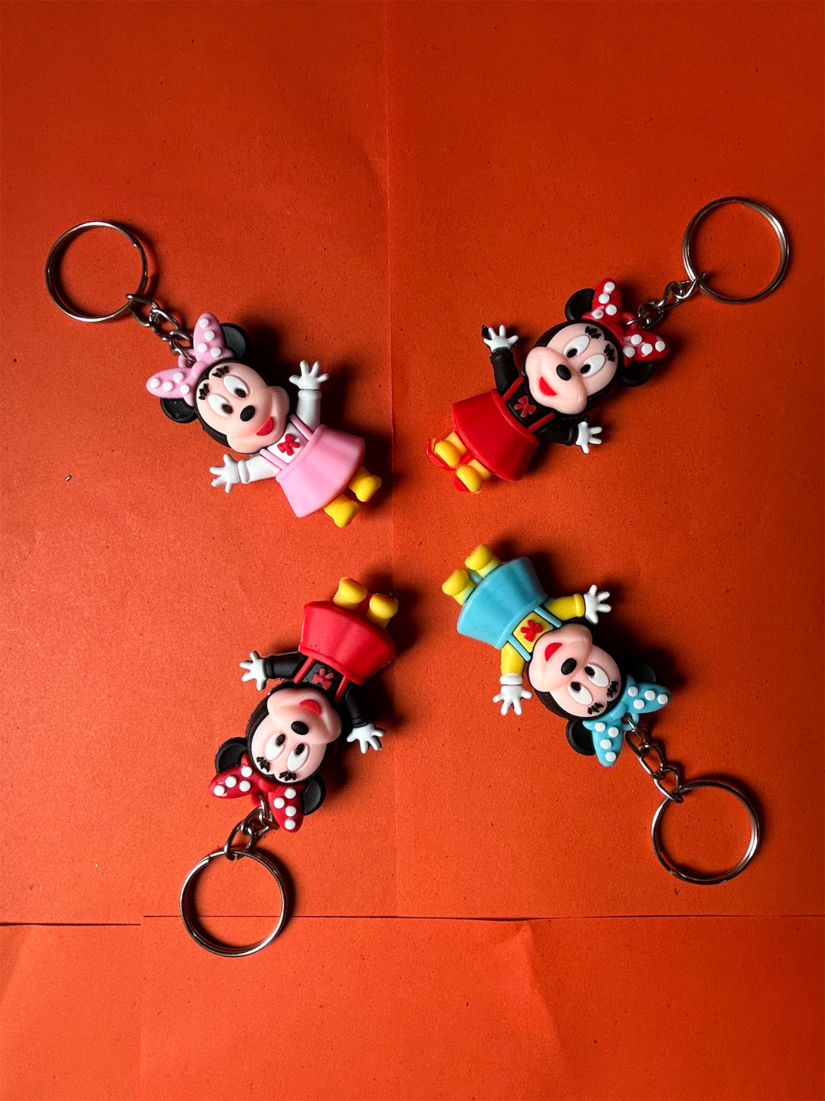KC45 Pack of 4 Minnie Mouse Key Chain Multicolor