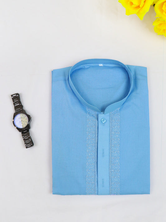 Sky Blue 100% Cotton Kurta for Men M.A MK03