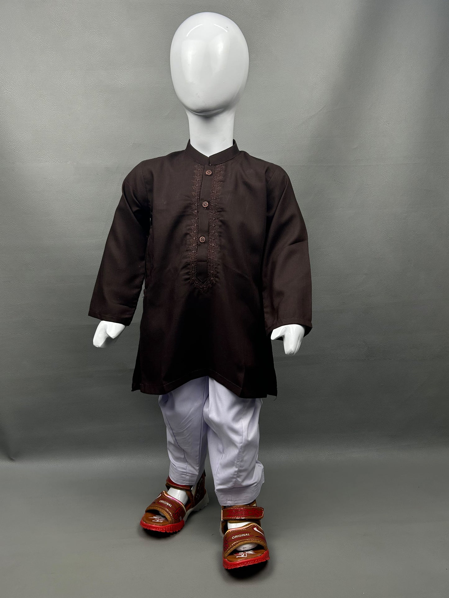 2Yrs - 14Yrs 681 Dark Brown Kameez Shalwar Suit For Boys BKS112