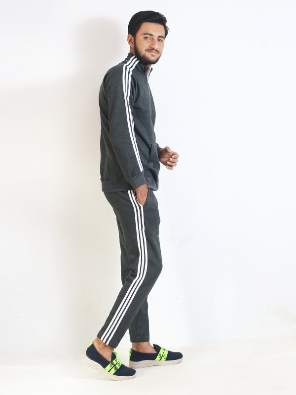 Men's 3-Stripes Track Suit Charcoal