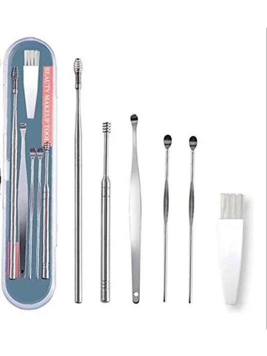 Set of 6 Ear Wax Cleaning Tools kit Set with Box