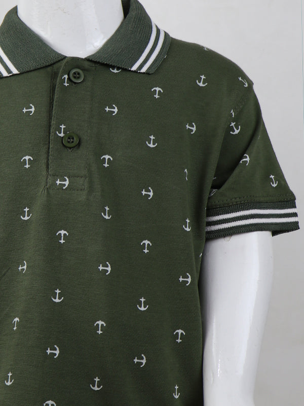 BTS01 MM Boys Polo T-Shirt 2.5Yrs - 8Yrs Anchor Green