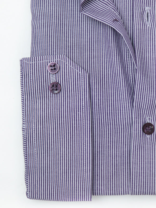 Men's Formal Dress Shirt 03 purple Lines