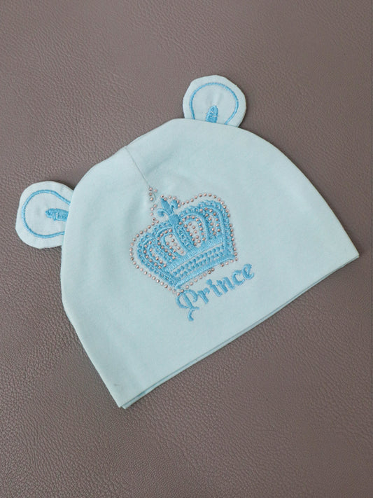 Light Blue Prince Cap For Newborn NBC04