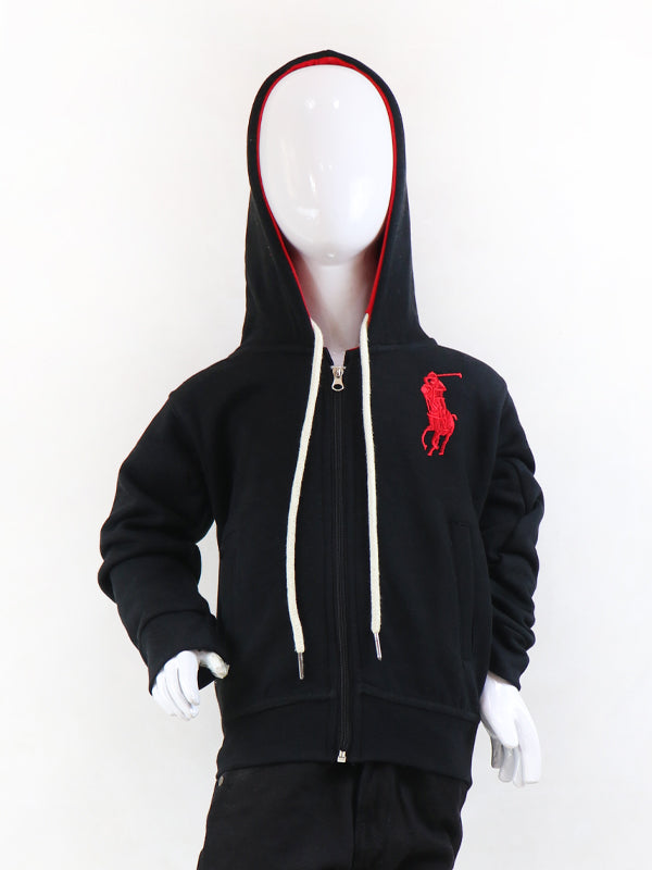 KH12 Kids Zipper Hoodie 2.5Yrs - 8Yrs Polo Black