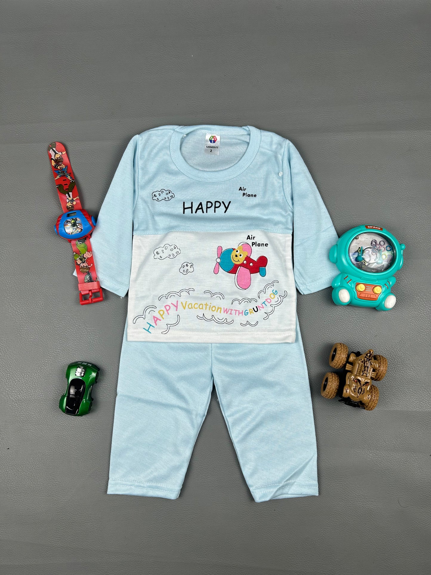 3Mth - 9Mth Light Blue Happy Suit For Newborns HG NBS179