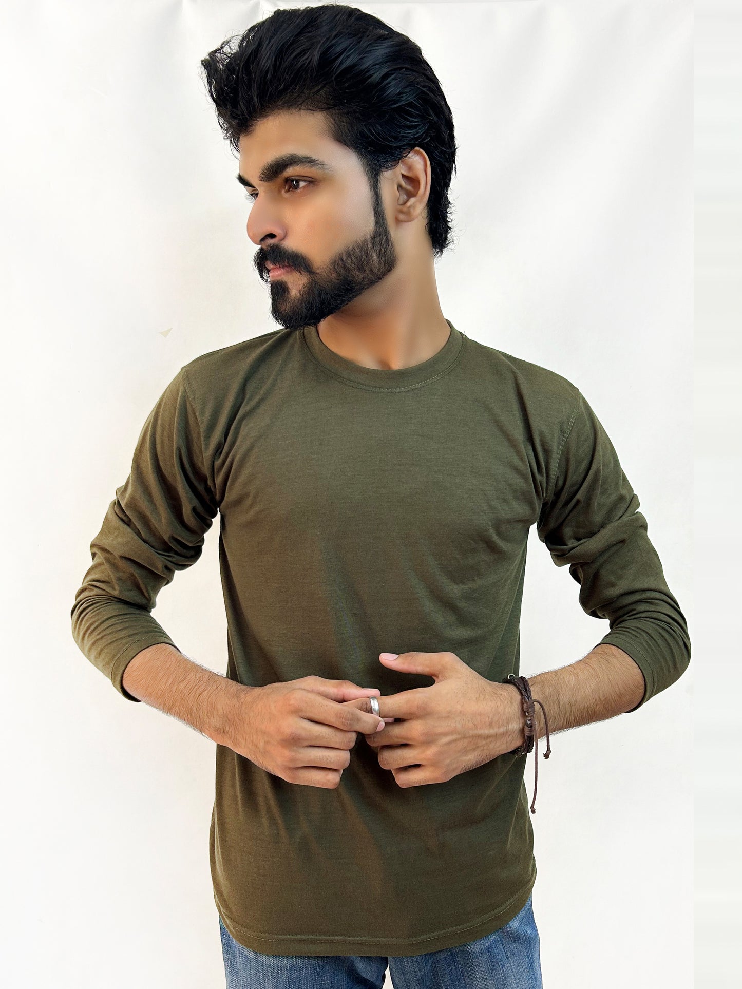 Dark Green Plain T-Shirt For Men MG MTS88