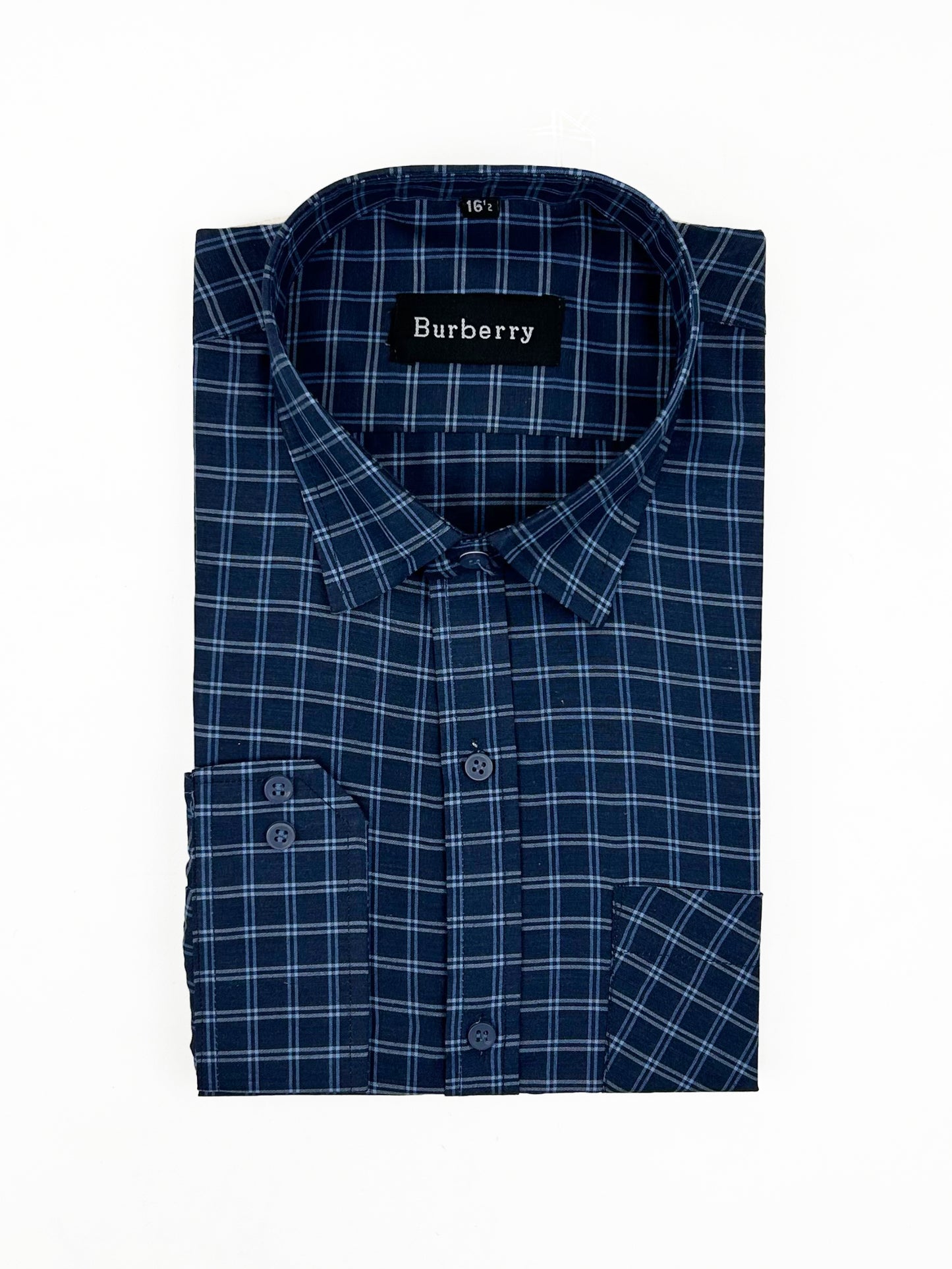 Blue Checks Formal Dress Shirt For Men AZ MFS215