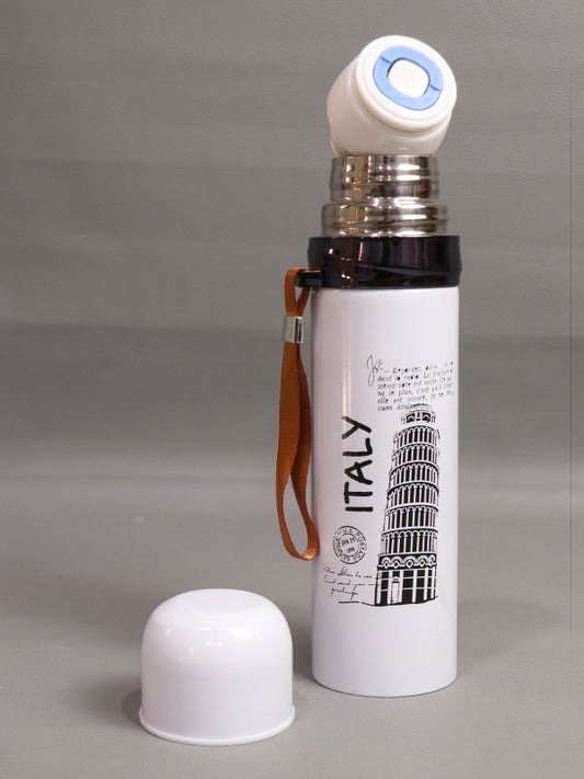 White Stainless Steel Vacuum Bottle Italy D-22