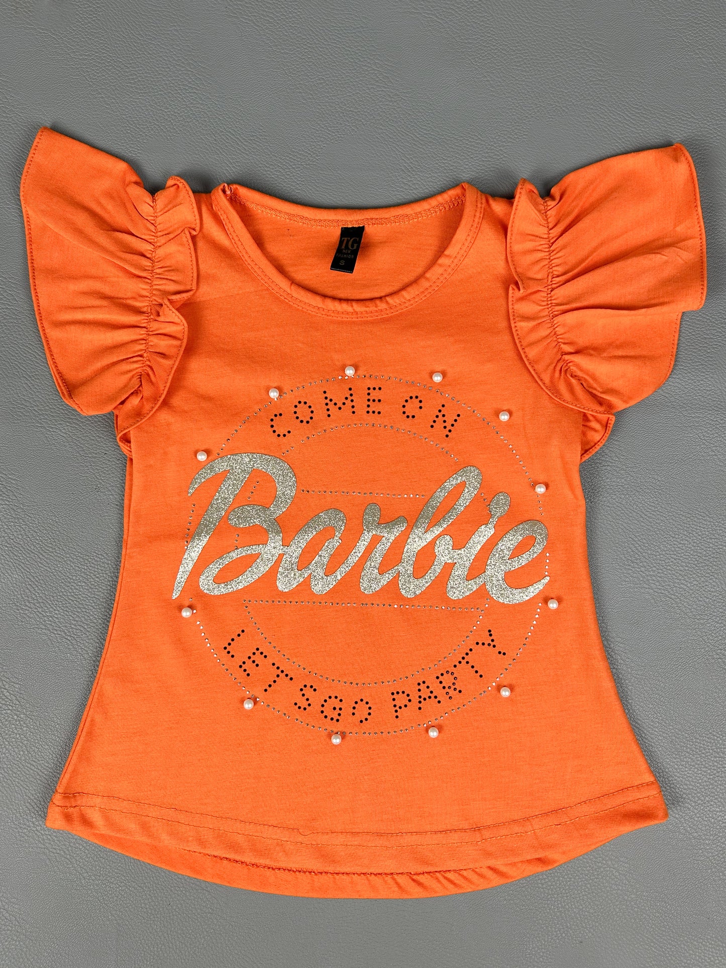 2.5Yrs - 7Yrs Barbie Orange T-Shirt For Girls TB GTS30