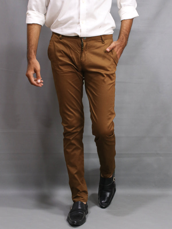 Dark Brown Cotton Chino Pant For Men MCP07