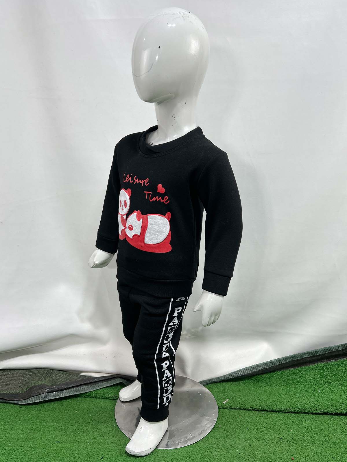 1Yr - 4Yrs Fleece Panda Black Suit For Kids SF BS563