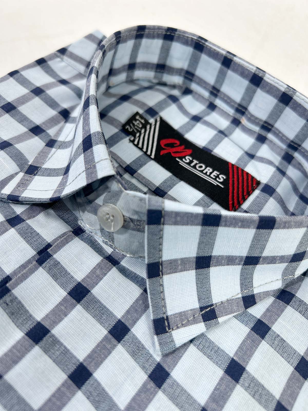 Blue Checks Formal Dress Shirt For Men MFS368