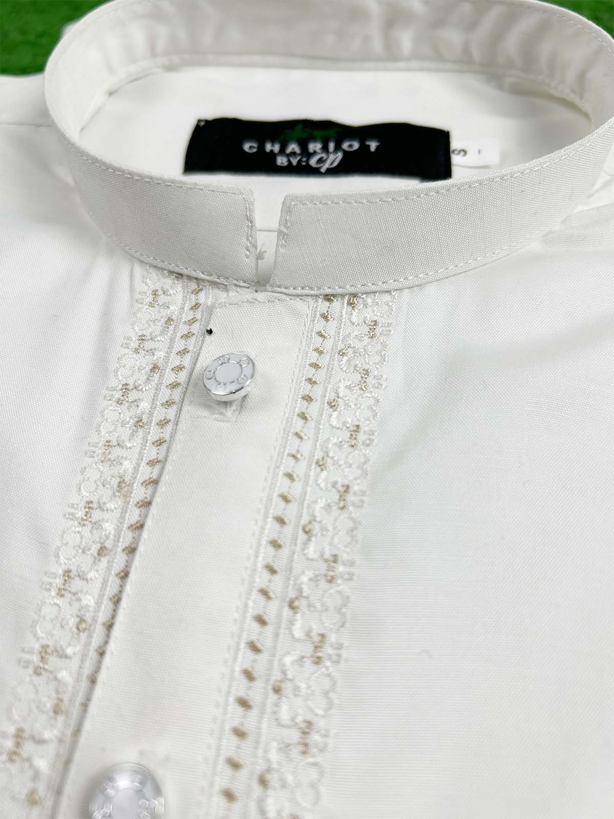 880-1 White Stitched Suit Kameez Shalwar For Men MSK274