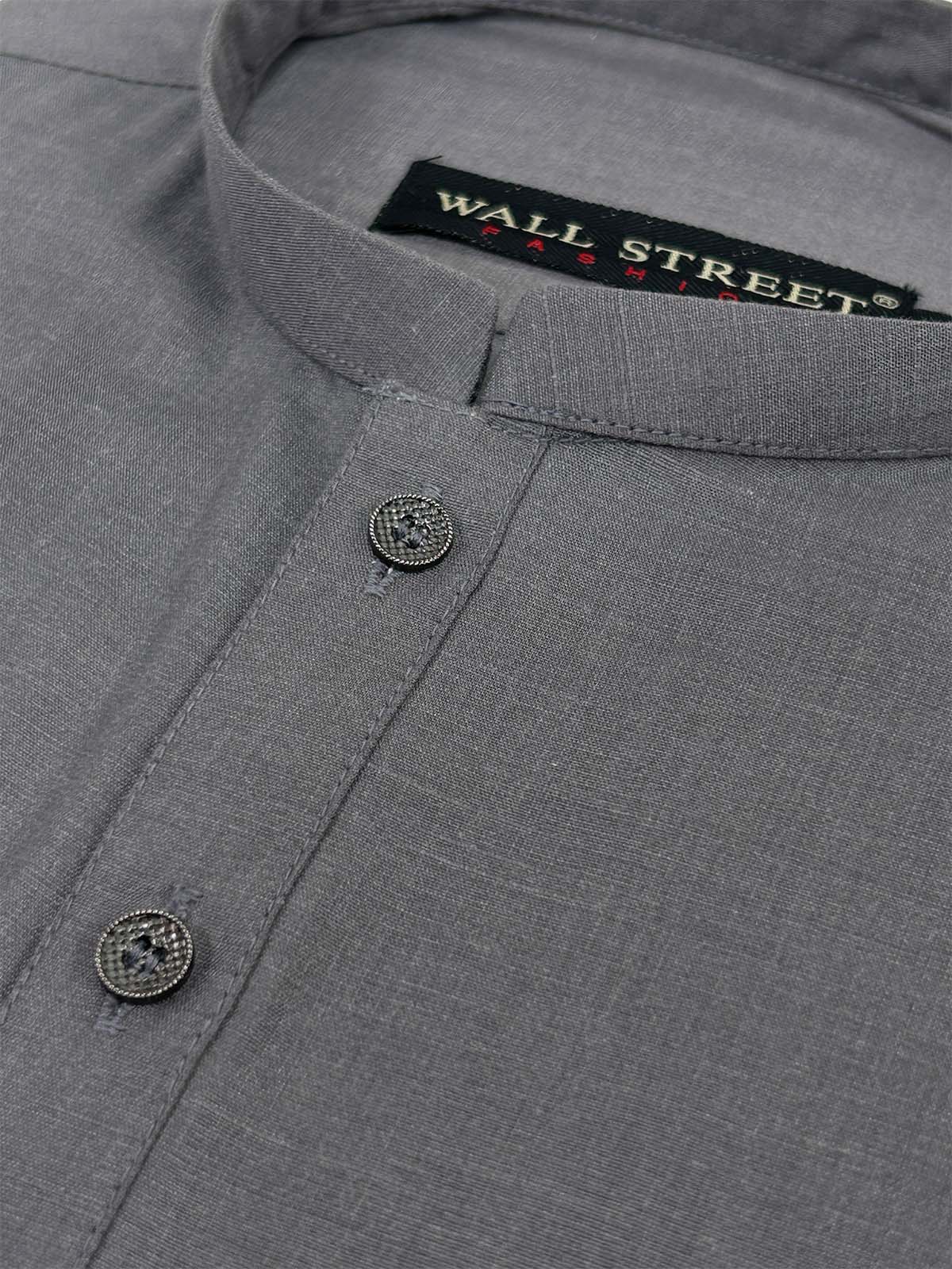 P837-1 Charcoal Stitched Kurta Pajama Suit For Men MSK289