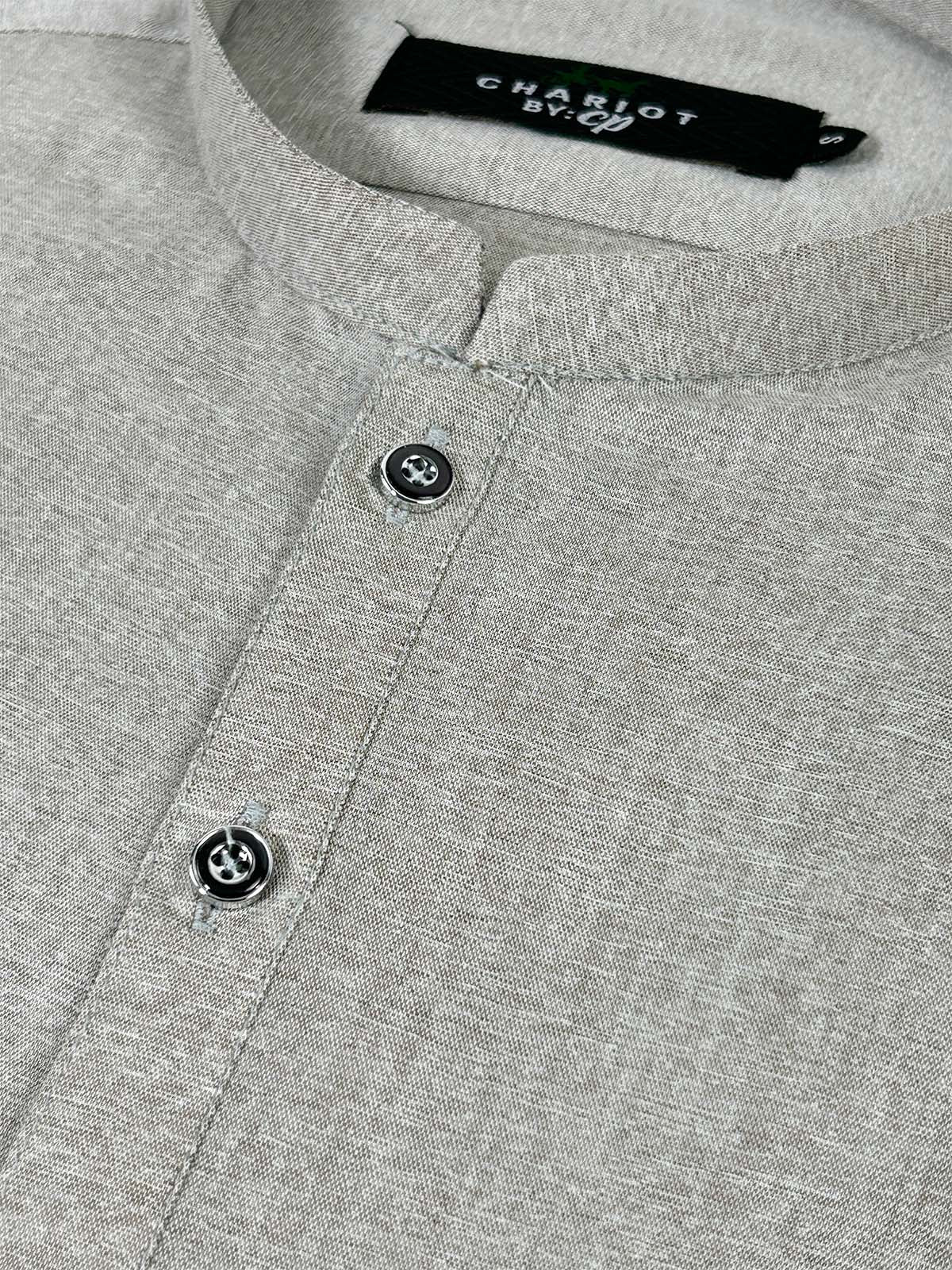 P875-1 Ash Grey Stitched Kurta Pajama Suit For Men MSK291