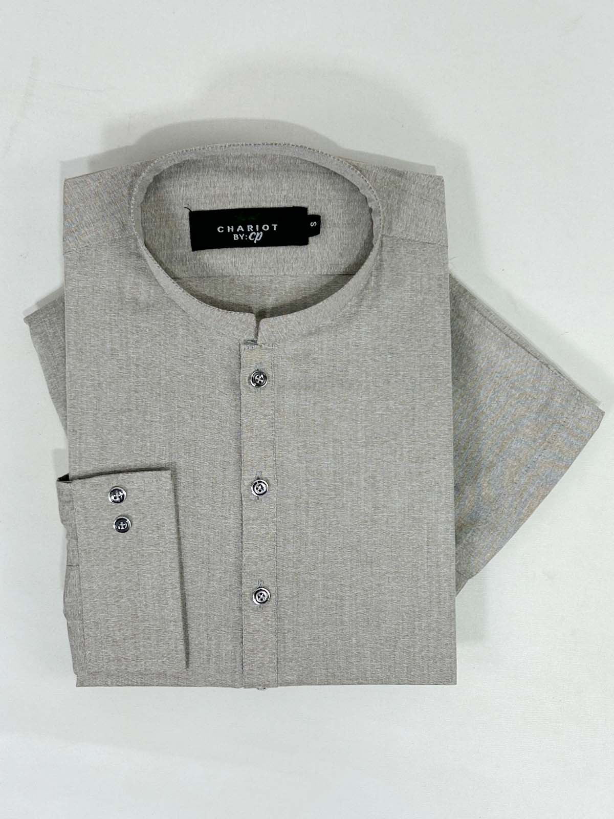 P875-1 Ash Grey Stitched Kurta Pajama Suit For Men MSK291