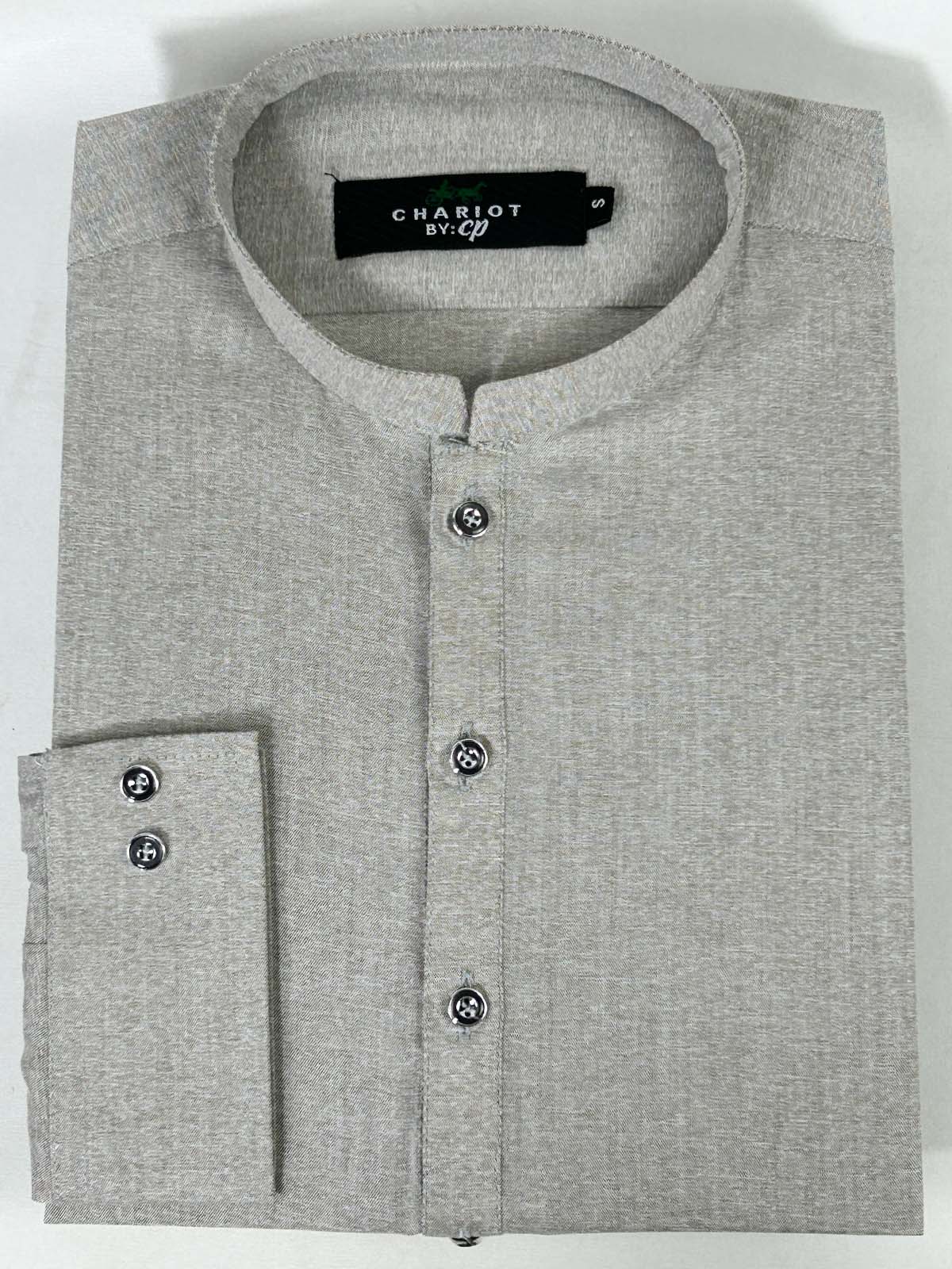 P875-1 Ash Grey Stitched Kurta Pajama Suit For Men MSK291