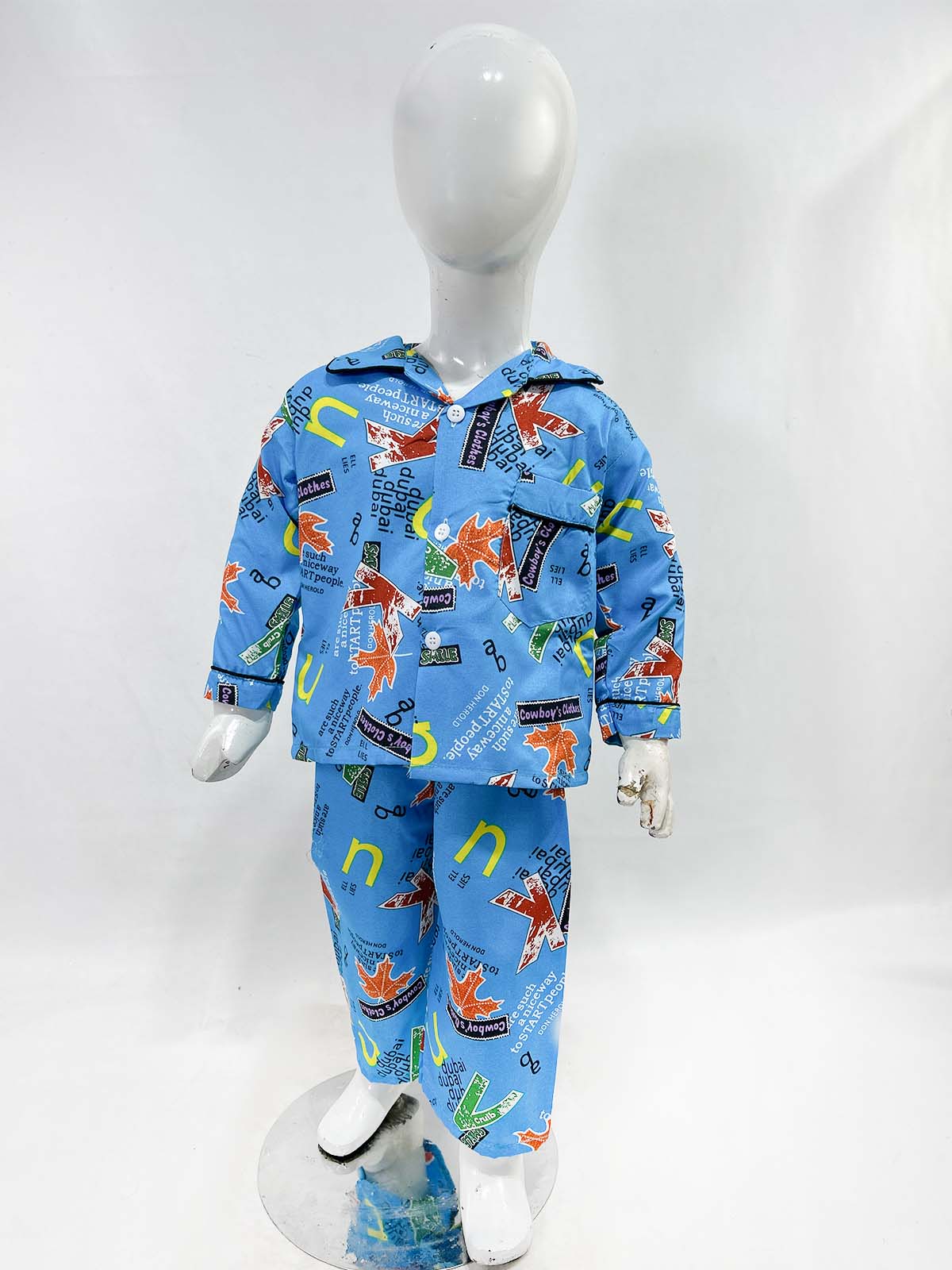1Yrs - 5Yrs Blue Cotton Night Suit For Kids NG BNS21