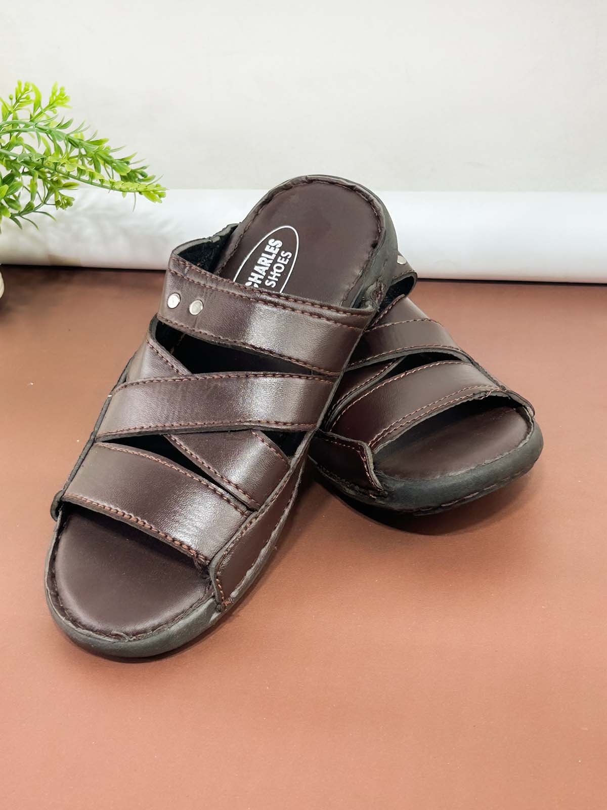 Brown Casual Slippers for Men MC157