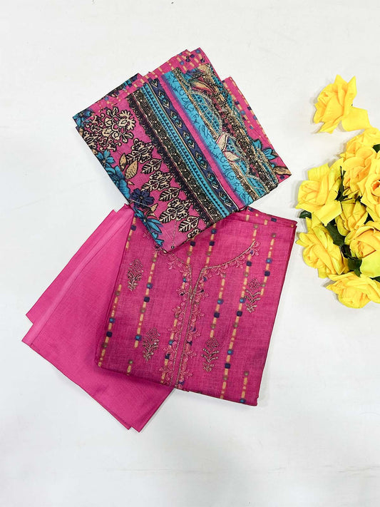 3Pcs Unstitched Digital Lawn Suit For Women WU186