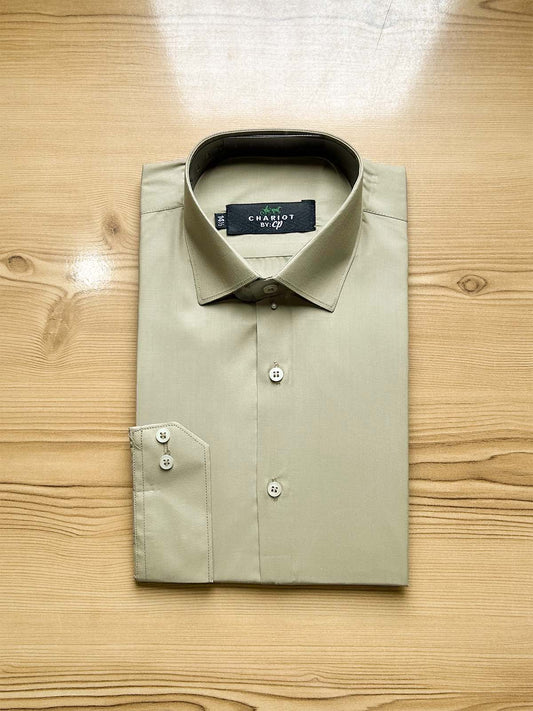 MFS475 Fawn Plain Formal Dress Shirt For Men