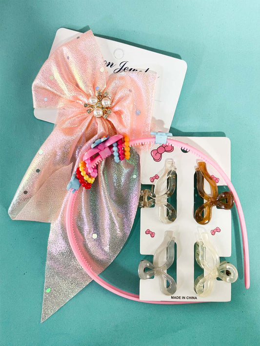 Pack Of 3 Pony and Hair Clips For Girls GHB51