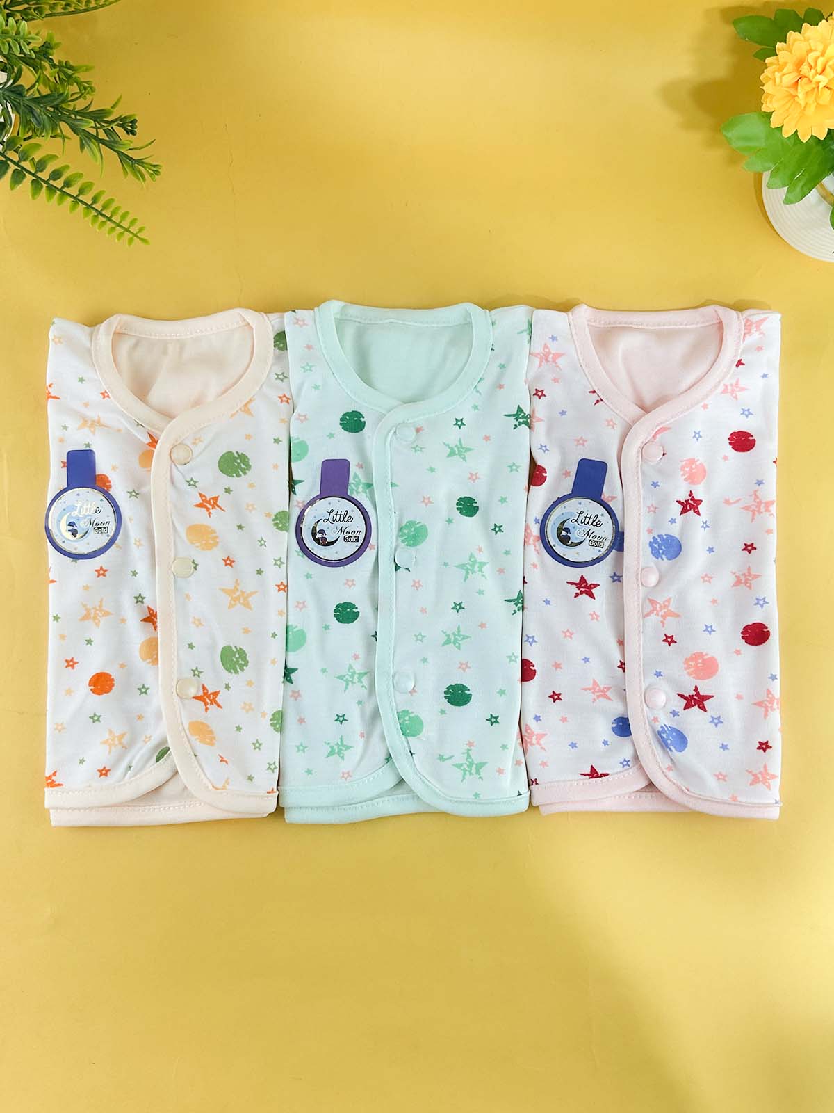 0Mth - 3Mth Pack of 3 Multicolor Suit For Newborns 01