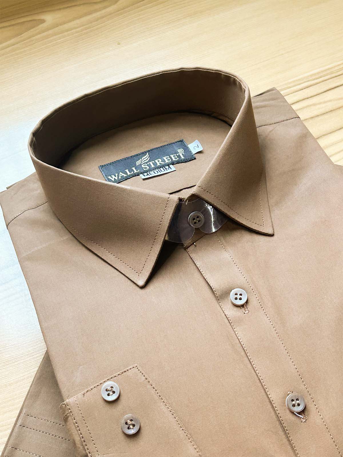 955-1 MSK467 Dark Brown Stitched Suit Shirt Collar Kameez Shalwar For Men