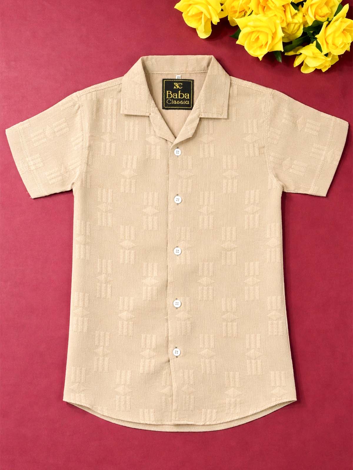 3Yrs - 10Yrs Beige Casual Shirt for Boys BCS82