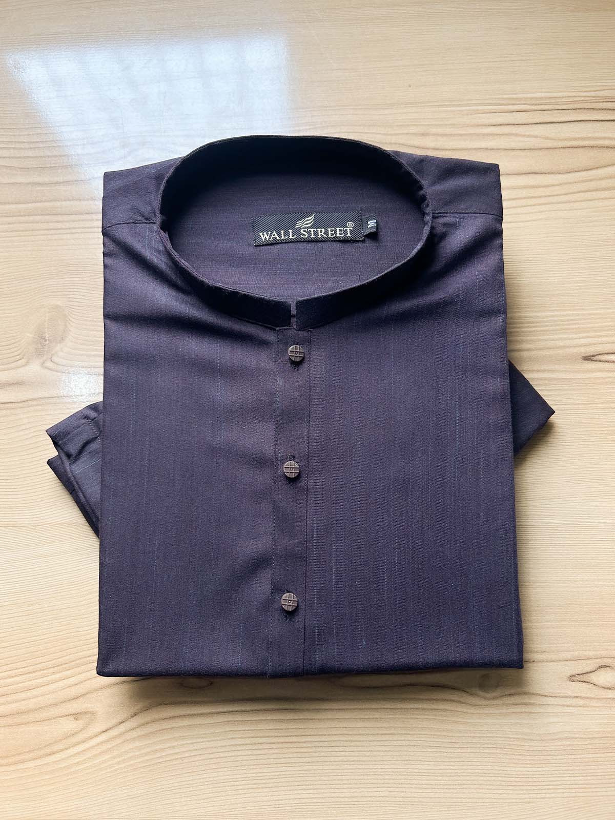 030-8 MSK563 Dark Purple Stitched Suit Sherwani Collar Kurta Pajama For Men