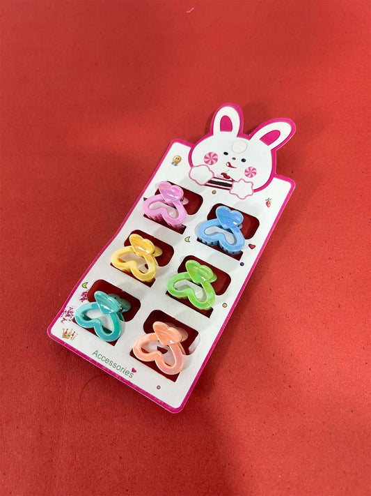Pack Of 6 Multicolor Hair Clips For Girls GHC80