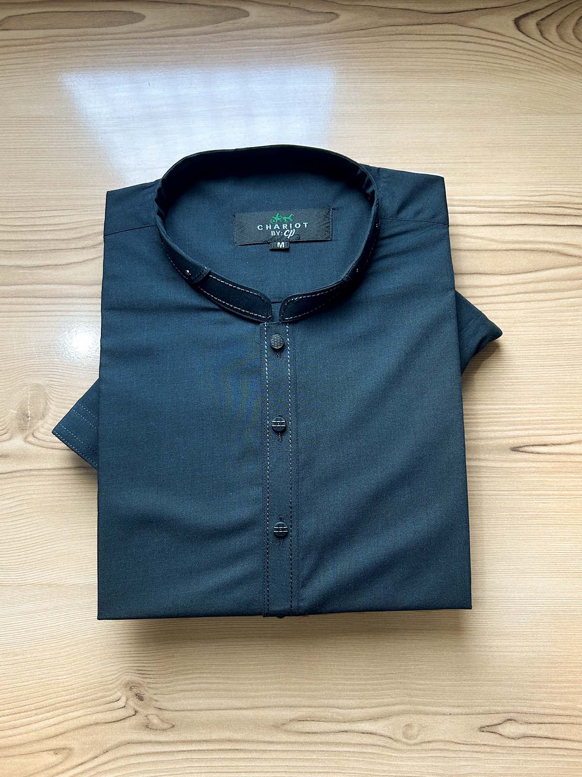 18/2-9 MSK508 Dark Teal Stitched Suit Sherwani Collar Kameez Shalwar For Men