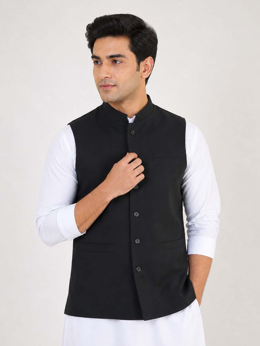 Black Waistcoat for Men MW08