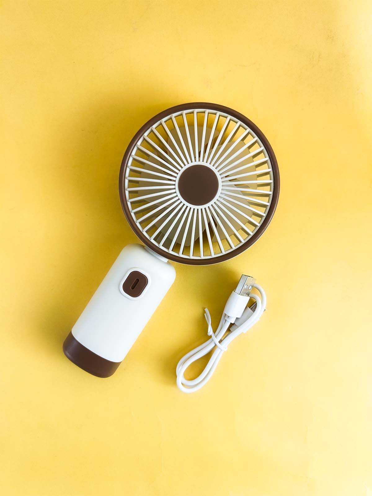 8009 Brown Rechargeable Mini Portable Fan KTY193