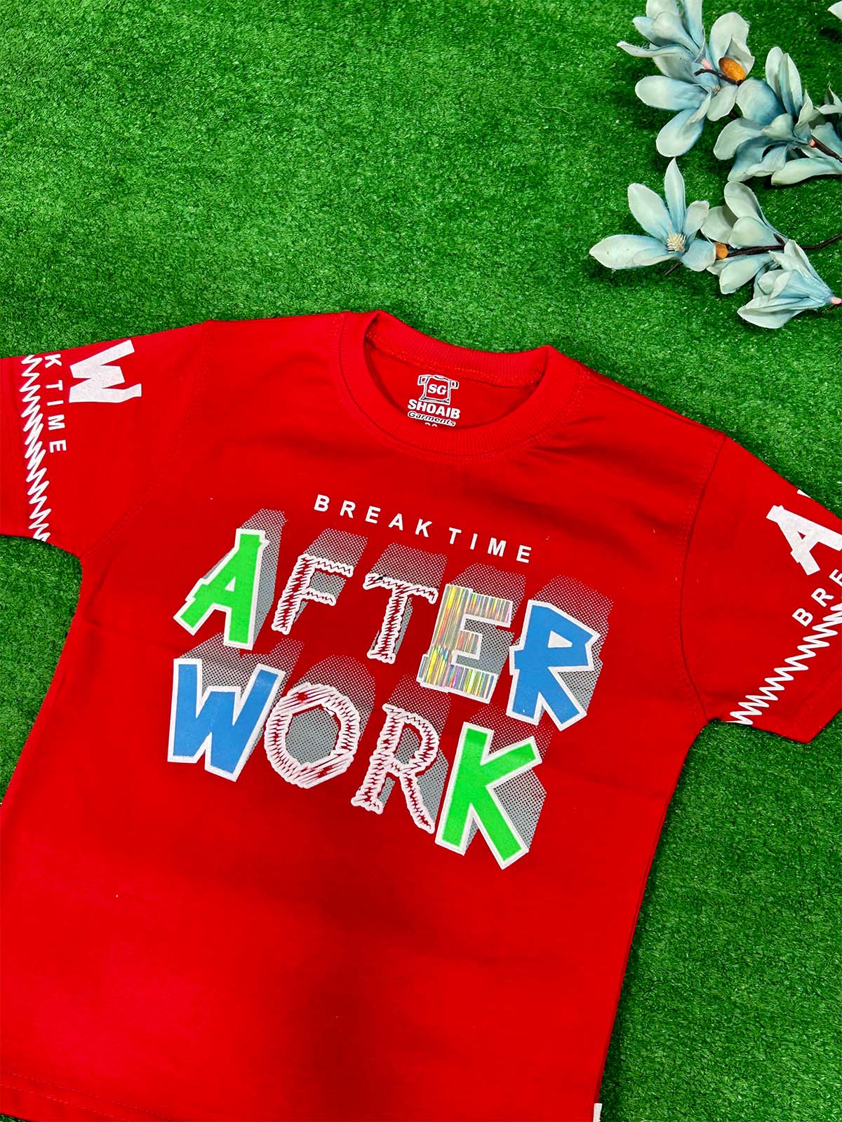 3Yrs - 7Yrs Work Red T-Shirt For Boys SG BTS122