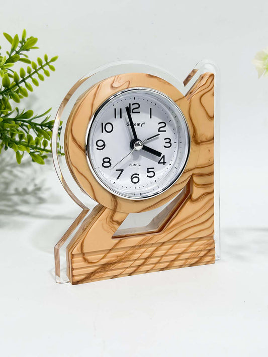 Light Brown Table Clock With Alarm WTB44