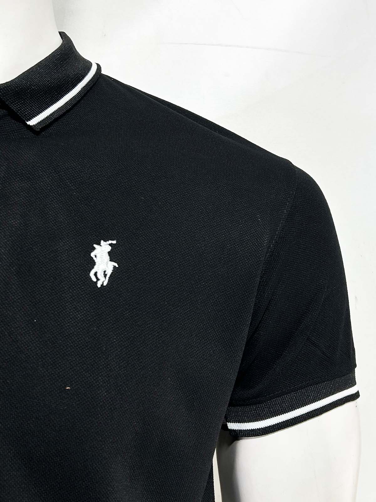 Black Zip Polo T-Shirt For Men MTS446