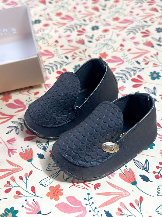 Navy Blue Loafer Booties For Newborn NB91