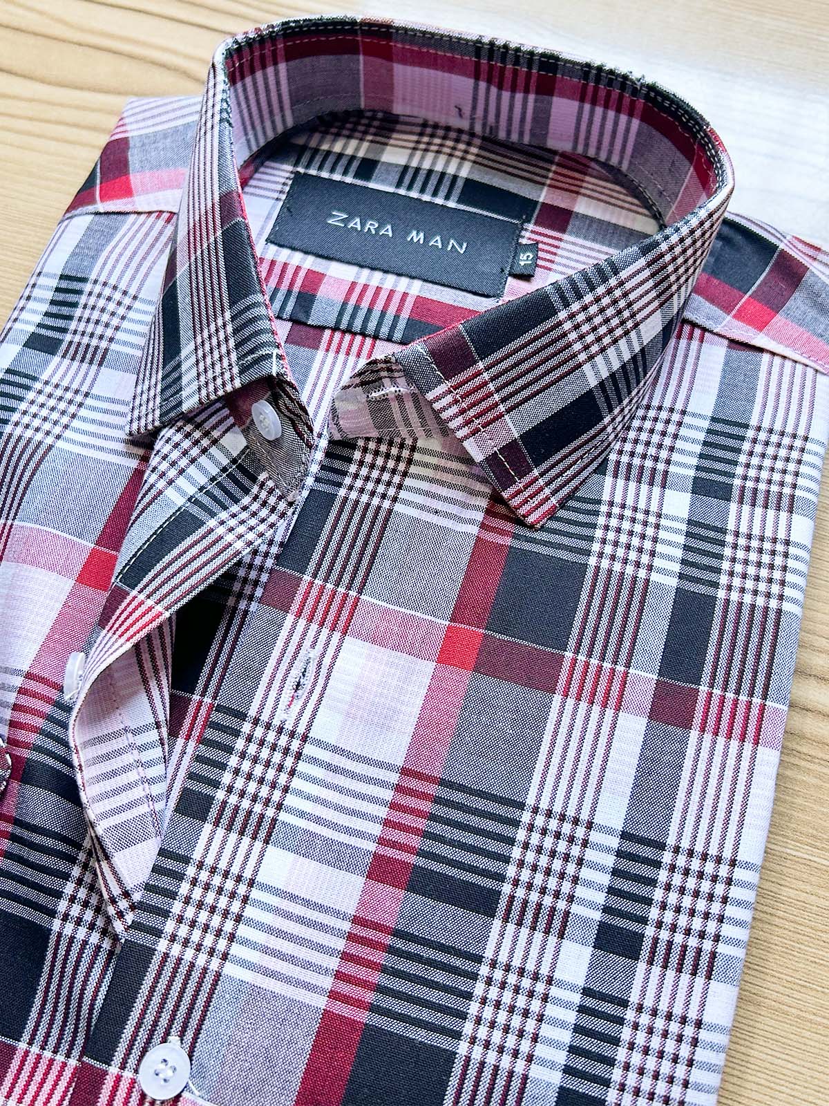 Black Checks Formal Dress Shirt For Men MFS458