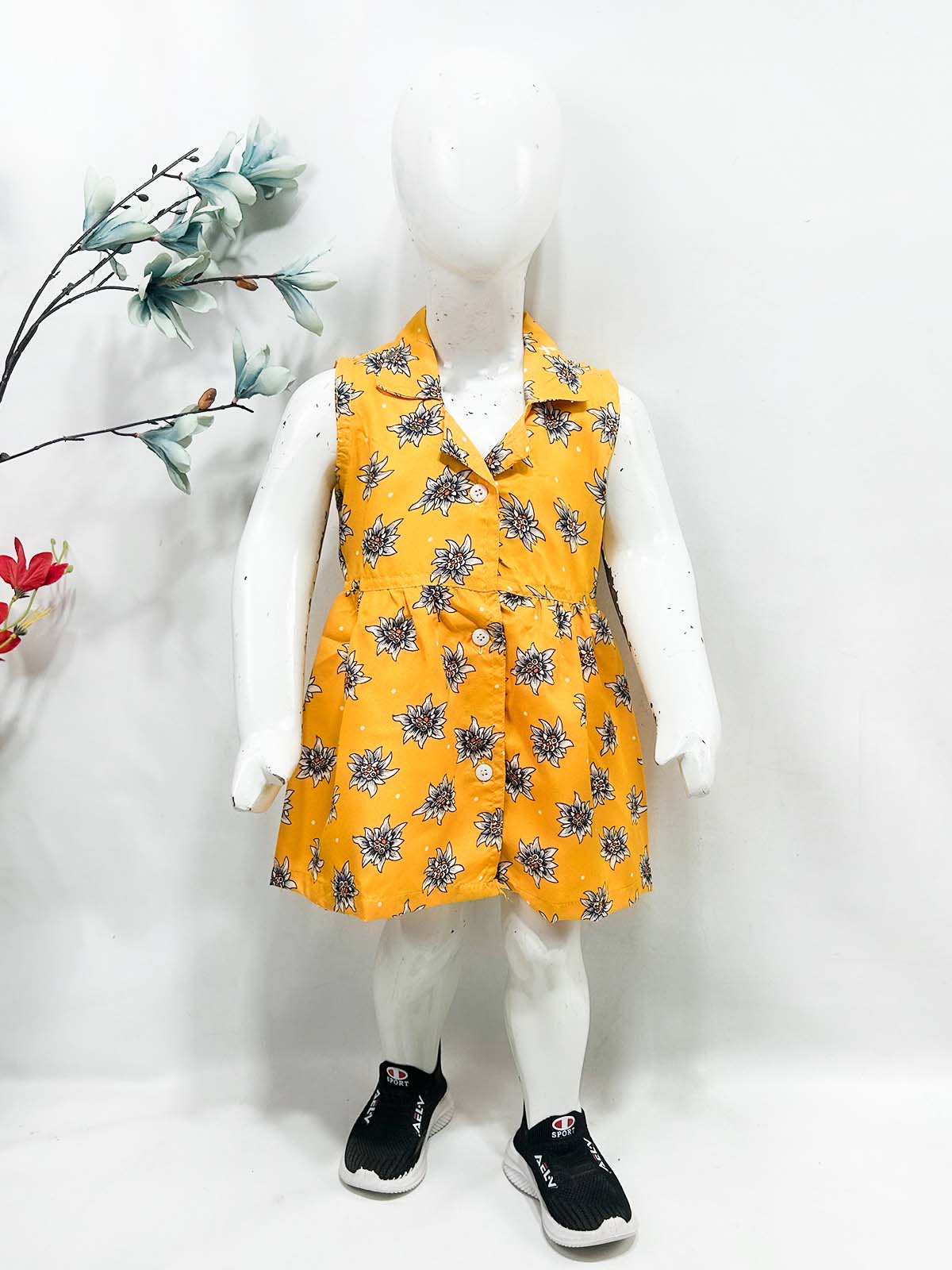 1Yr - 9Yrs Orange Frock For Girls NG GF52